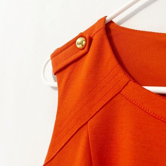 Banana Republic Factory Orange Shift Dress Size 4 Petite - Picture 3 of 6